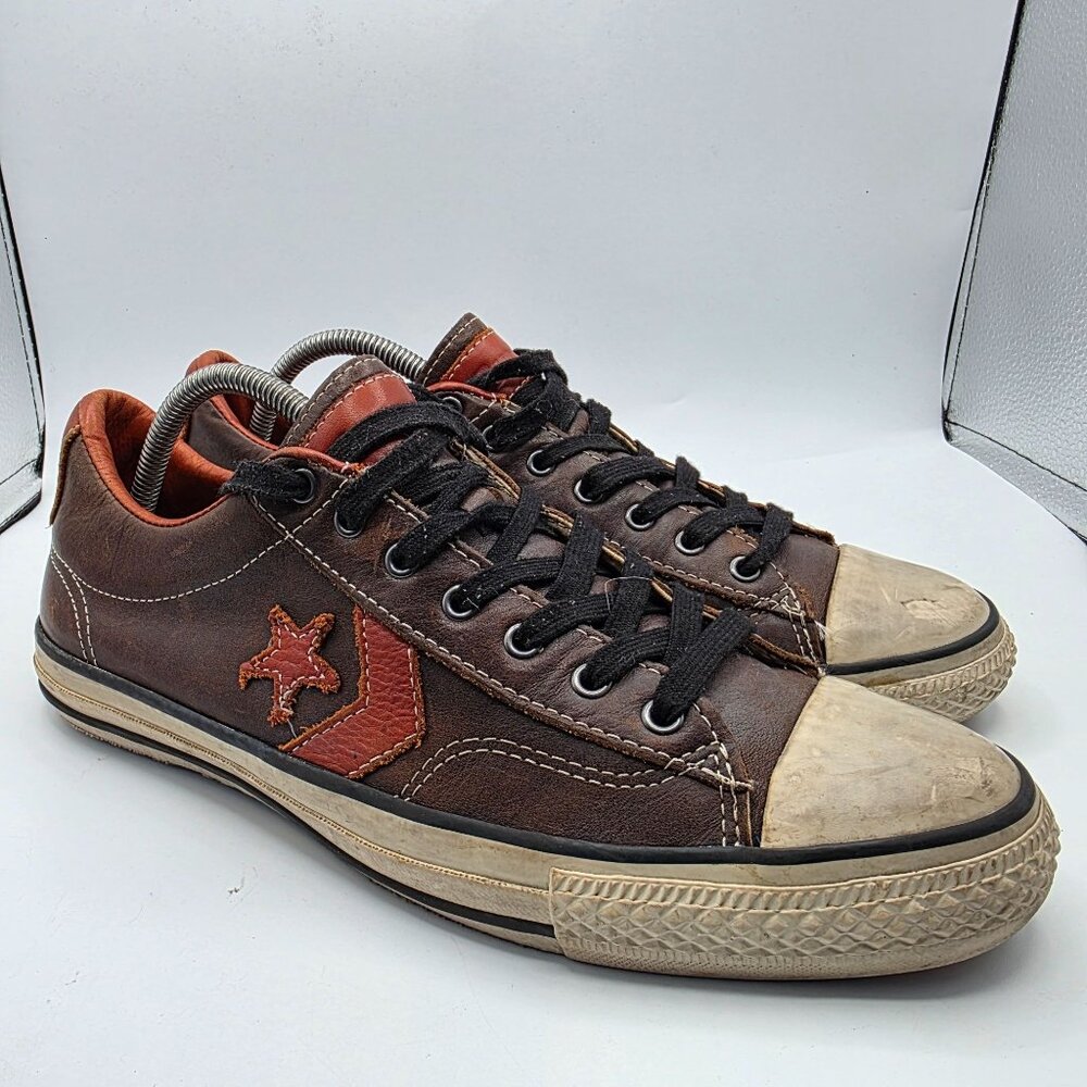 Converse x John Varvatos Star Player Mens Size 9.5 Brown Leather Shoes 132835C